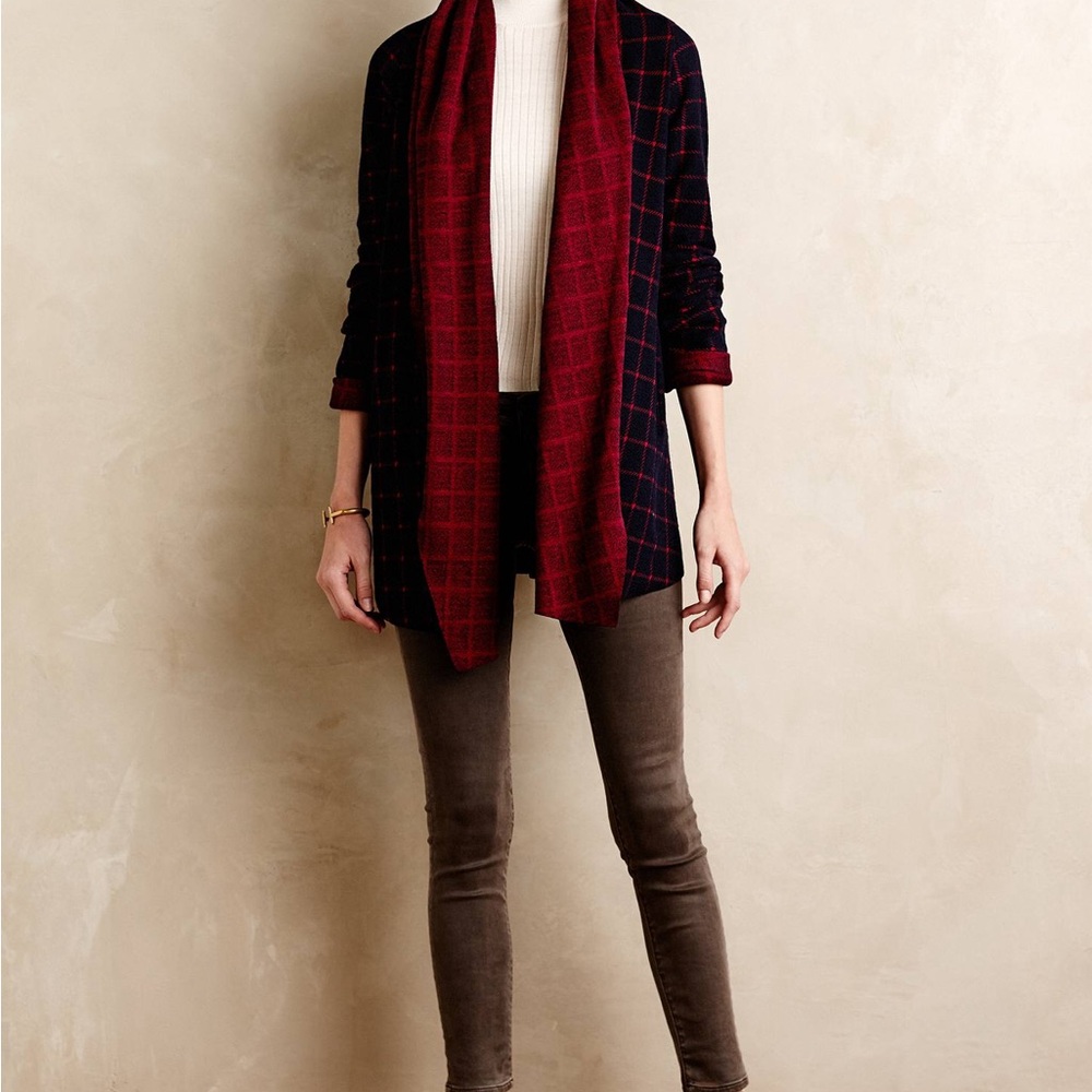 Sanctuary from Anthropologie Windowpane Shawl Jacket - Picture 2 of 7